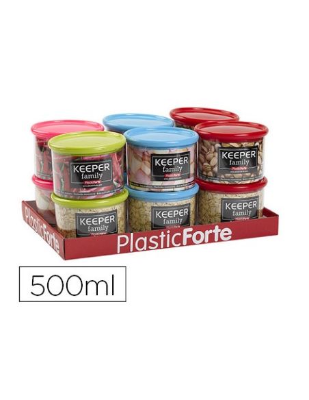 Bote Multiusos Plastico 500 Ml Con Tapa De Color 110X110X80 Mm