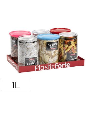 Bote Multiusos Plastico 1 L Con Tapa De Color 110X110X150 Mm