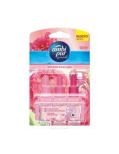 Ambientador Ambi Pur 3 Volution Delicadas Flores Rosa Recambio 21 Ml