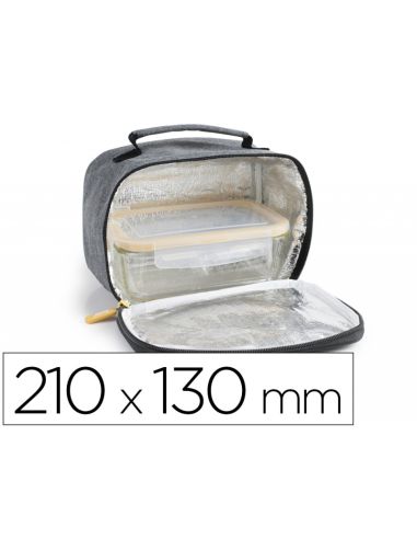 Bolsa Porta Alimentos Ibili Lunch Away Green Termica Con Asa Incluye 2 Recipientes Con Tapa Hermetica Y Bandeja