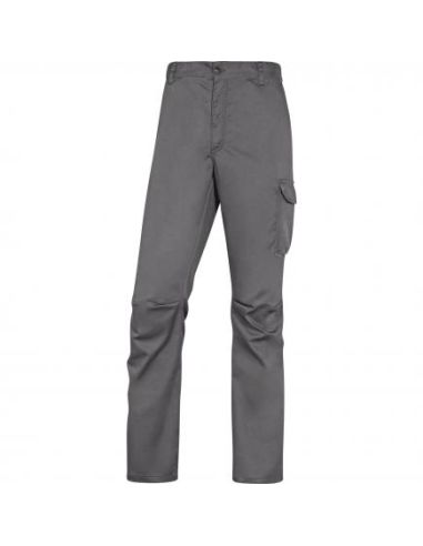 Pantalon De Trabajo Deltaplus Cintura Elastica 5 Bolsillos Color Gris / Negro Talla M