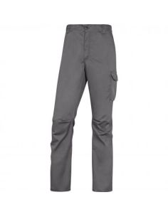 Pantalon De Trabajo Deltaplus Cintura Elastica 5 Bolsillos Color Gris / Negro Talla L