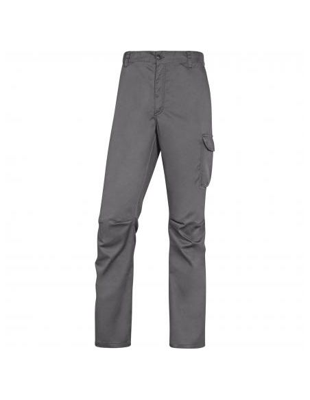 Pantalon De Trabajo Deltaplus Cintura Elastica 5 Bolsillos Color Gris / Negro Talla L