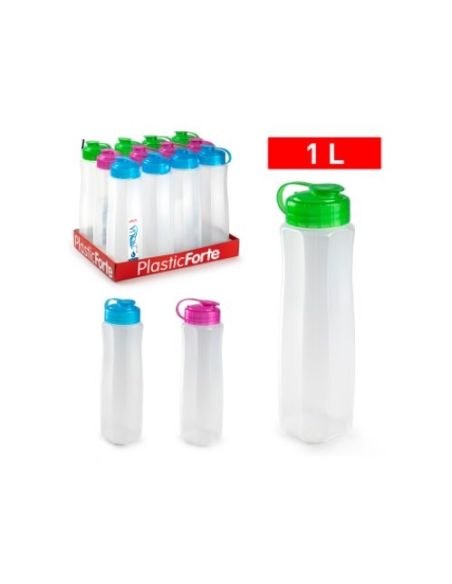 Botella Plasticforte Plastico Capacidad 1 L 80X80X280 Mm