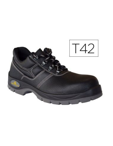 Zapatos De Seguridad Deltaplus De Piel Crupon Grabada Con Forro Absorbente Y Plantilla De Latex Color Negro Talla 42