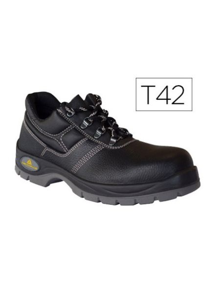 Zapatos De Seguridad Deltaplus De Piel Crupon Grabada Con Forro Absorbente Y Plantilla De Latex Color Negro Talla 42