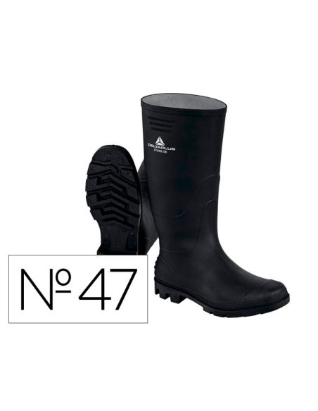 Botas Deltaplus De Seguridad Stone Pvc Negro Suela De Tacos Talla 47