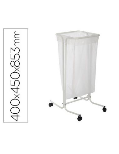 Soporte Cep Para Bolsas De Basura De 110 Litros En Plastico Y Acero Con Ruedas 400X450X853 Mm