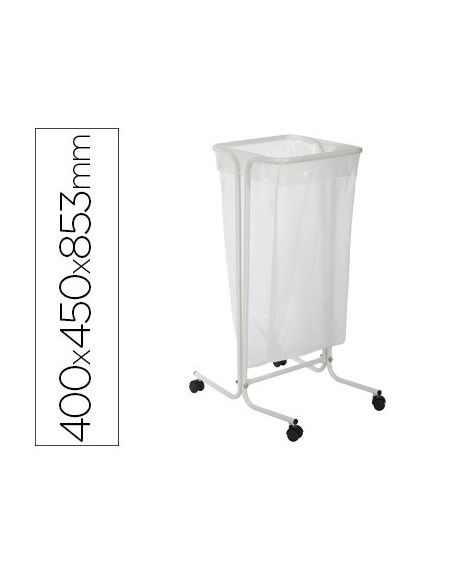 Soporte Cep Para Bolsas De Basura De 110 Litros En Plastico Y Acero Con Ruedas 400X450X853 Mm