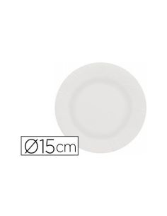 Plato Papel Reciclable Blanco 15 Cm Paquete 100 Unidades