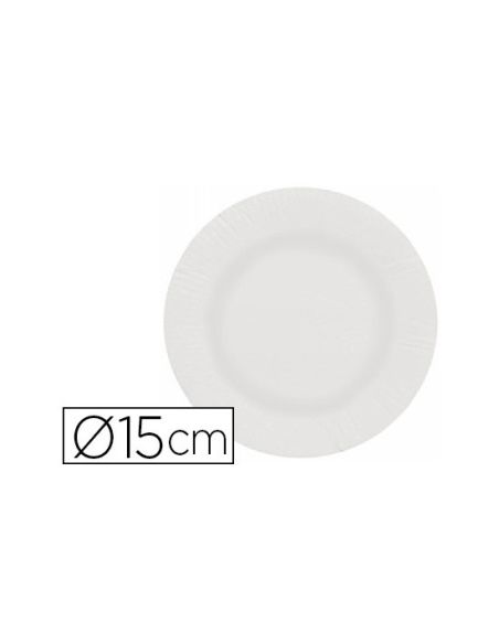 Plato Papel Reciclable Blanco 15 Cm Paquete 100 Unidades
