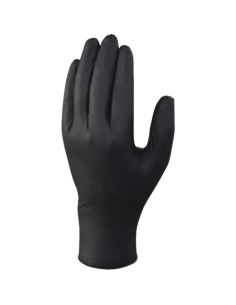 Guantes Deltaplus De Nitrilo Desechable Negro Caja De 100 Unidades Talla 6-7