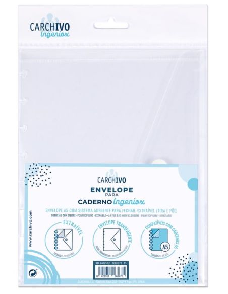 Sobre Velcro Ingeniox A5 Pp Transparente