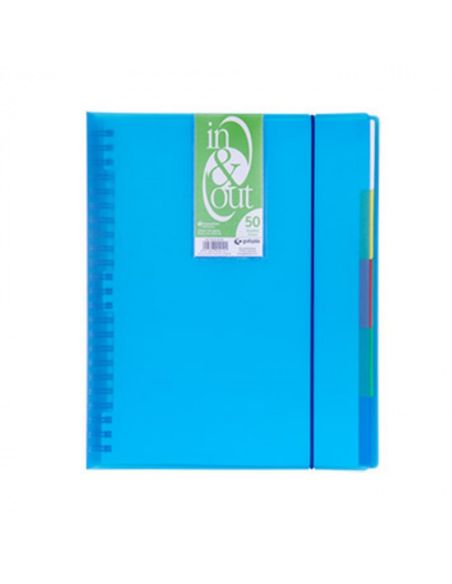 Carpeta 40 Fundas In&Out Translucida Azul