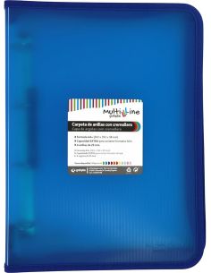 Carpeta Anillas Multiline A4+ 4 Anillas 25 Mm Azul