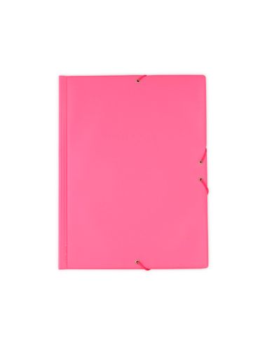 Carpetas Gomas Con 3 Solapas Pvc Folio Rosa