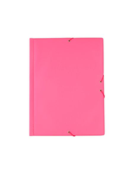 Carpetas Gomas Con 3 Solapas Pvc Folio Rosa
