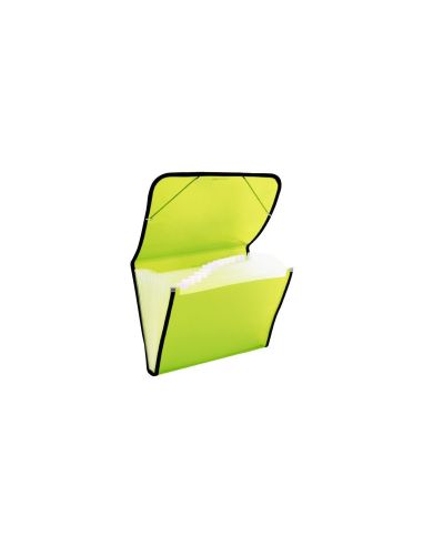 Carpeta Clasificadora Plus Pp 12 Dep.Goma Trasl. Verde Claro