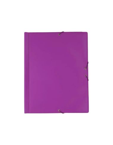 Carpetas Gomas Con 3 Solapas Pvc Folio Violeta