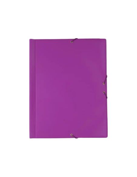 Carpetas Gomas Con 3 Solapas Pvc Folio Violeta