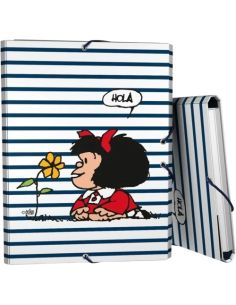 Carpeta 3 Solapas Forrada Mafalda Marinera