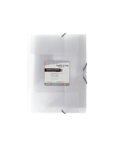 Carpeta 3 Solapas Gomas Folio Pp Multiline Natural (Pack 6 Uds)