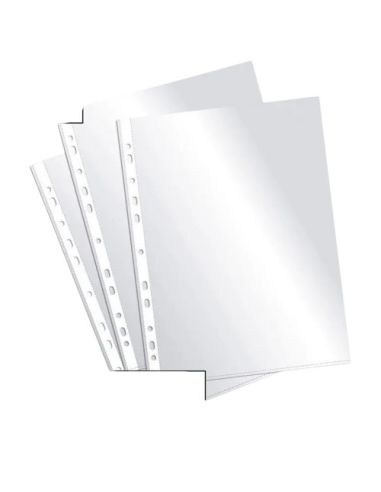 Fundas Multitaladro Plus Office A4-Cristal 90 Micras