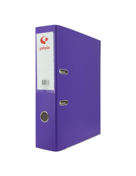 Archivador Palanca Grafoplas A4 65Mm Con Tarjetero Violeta