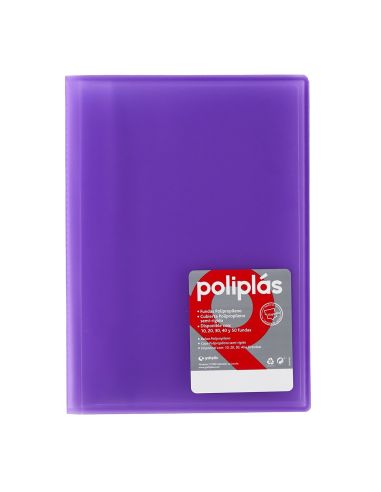 Carpeta 30 Fundas   Poliplás Traslúcidos A4 Violeta