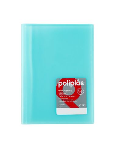 Carpeta 10 Fundas   Poliplás Traslúcidos A4 Verde Agua