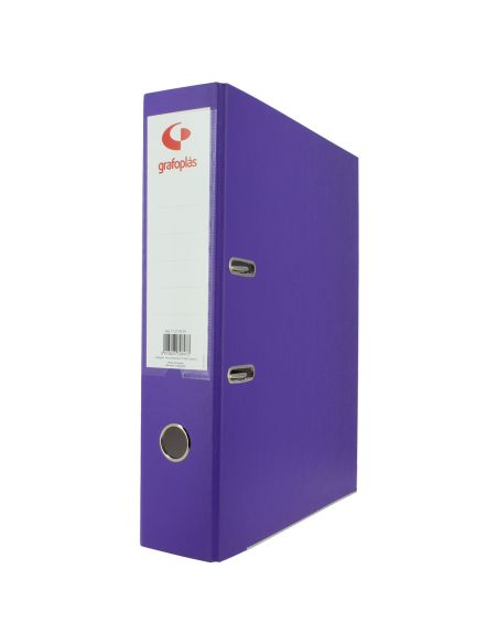 Archivador Palanca 2 Mm Grafcolor Folio 65Mm Con Tarjetero Violeta