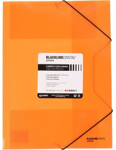 Carpeta Gomas Folio Pp Blackline Naranja