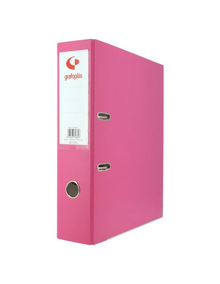 Archivador Palanca 2 Mm Grafcolor Folio 65Mm Con Tarjetero Rosa