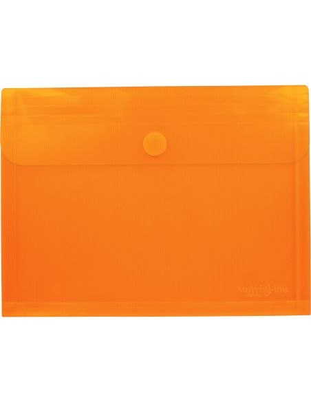 Sobre Folio Velcro Con Fuelle Naranja Polipropileno Multiline