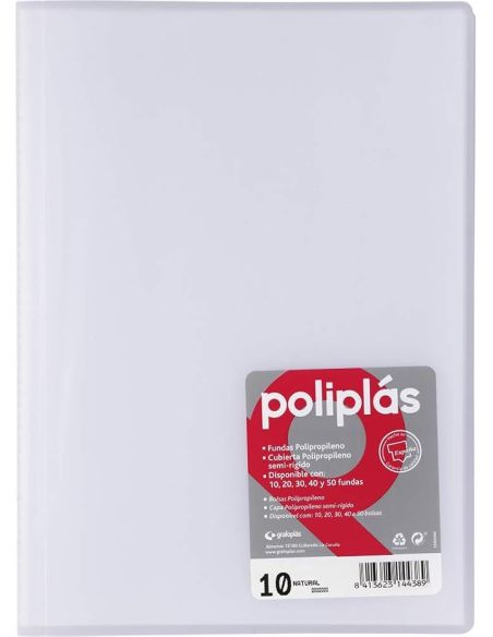 Carpeta 10 Fundas   Poliplás Traslúcidos A4 Incoloro