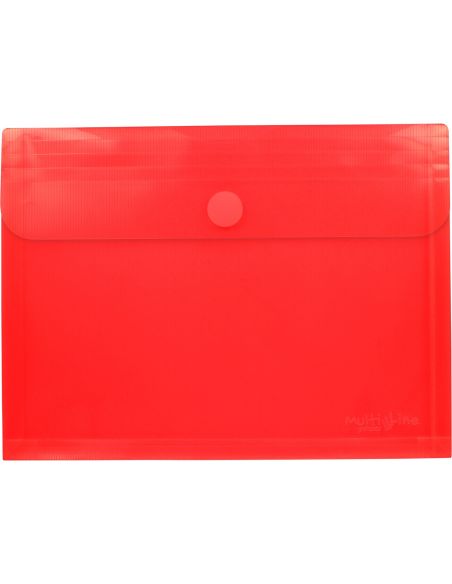 Sobre Folio Velcro Con Fuelle Rojo Polipropileno Multiline