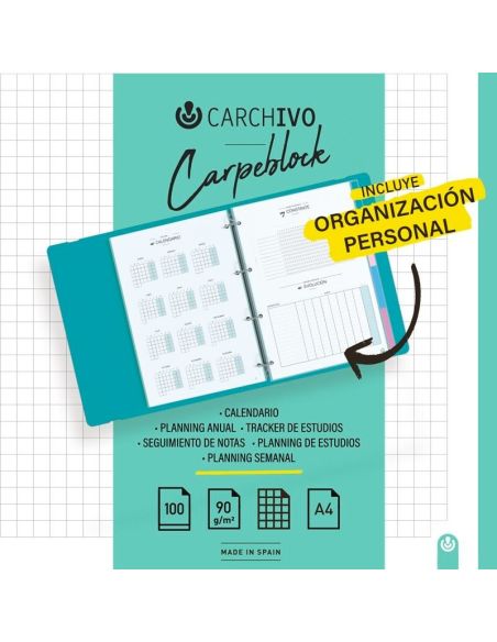 Recambio Carchivo 100H A4 Papel 90 Gr C/ Bonus Carpeblocks