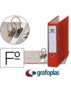 Archivador Palanca 2 Mm Grafcolor Folio 65Mm Con Tarjetero Rojo