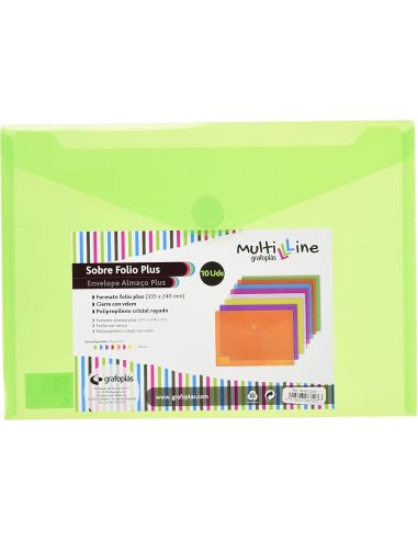 Sobre Polipropileno Multi Folio Plus Amarillo Velcro