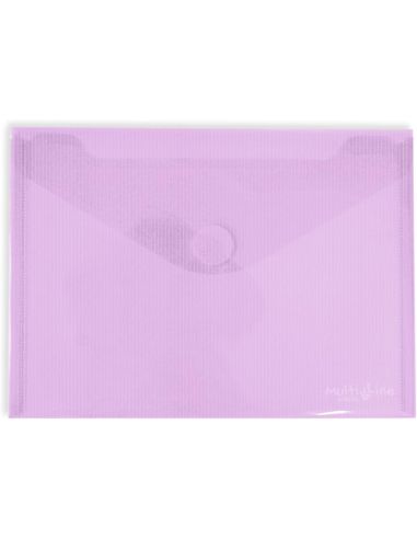 Sobre Grafloplas A5 Pp Multiline Translucido Cierre Velcro Violeta