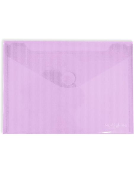 Sobre Grafloplas A5 Pp Multiline Translucido Cierre Velcro Violeta