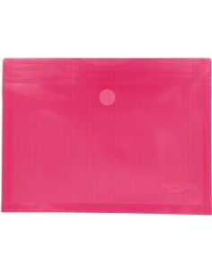 Sobre Grafloplas A5 Pp Multiline Translucido Cierre Velcro Fucsia