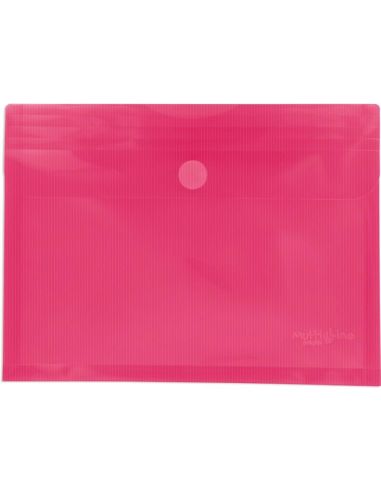 Sobre Grafloplas A5 Pp Multiline Translucido Cierre Velcro Fucsia