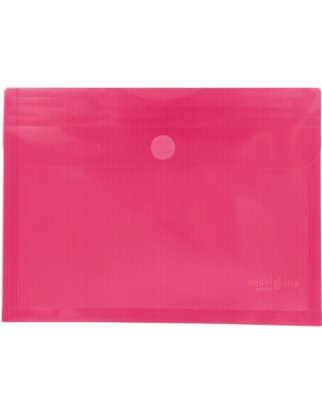 Sobre Grafloplas A5 Pp Multiline Translucido Cierre Velcro Fucsia