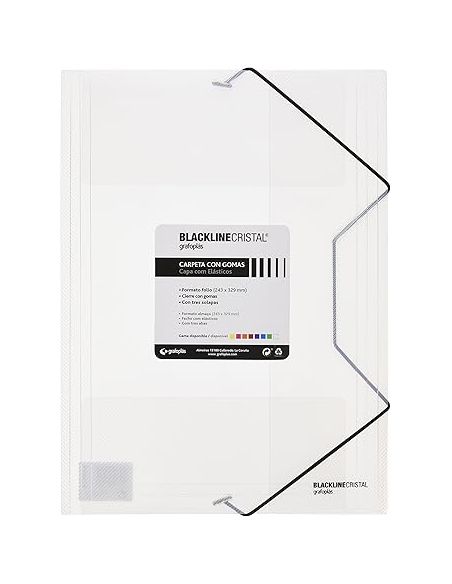 Carpeta Gomas Folio Pp Blackline Traslucido