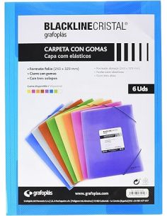 Carpeta Gomas Folio Pp Blackline Azul