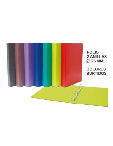 Carpeta 2 Anillas Plus Office Folio Cartón Forrado Pp 25Mm (Surtidas)