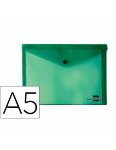 Sobre Grafloplas A5 Pp Multiline Translucido Cierre Velcro Verde