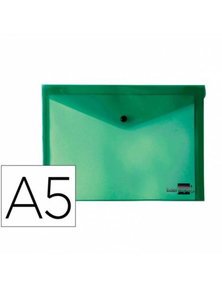 Sobre Grafloplas A5 Pp Multiline Translucido Cierre Velcro Verde