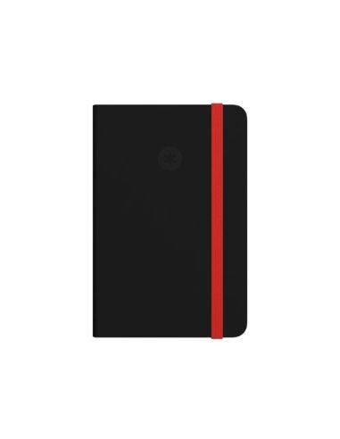 Cuaderno Con Gomilla Antartik Notes Tapa Blanda A5 Hojas Cuadricula Negro Y Rojo 80 Hojas 80 Gr Fsc.